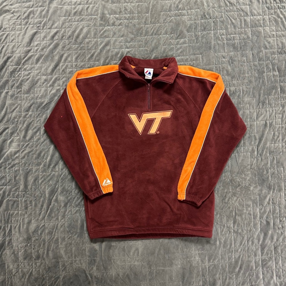 Vintage y2k Virginia Tech University Fleece Quarter Zip Pullover